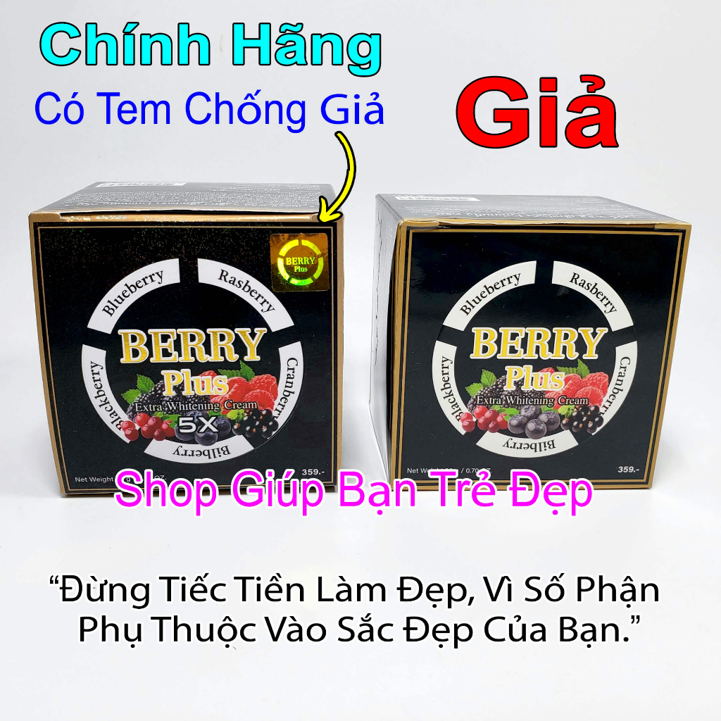 Kem Berry Plus 5x Thái Lan 20gr Chính Hãng - Kem 4K Trái Cây Loại Bỏ Nám Dưỡng Trắng Hiệu Quả