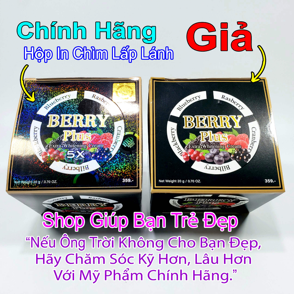 Kem Berry Plus 5x Thái Lan 20gr Chính Hãng - Kem 4K Trái Cây Loại Bỏ Nám Dưỡng Trắng Hiệu Quả