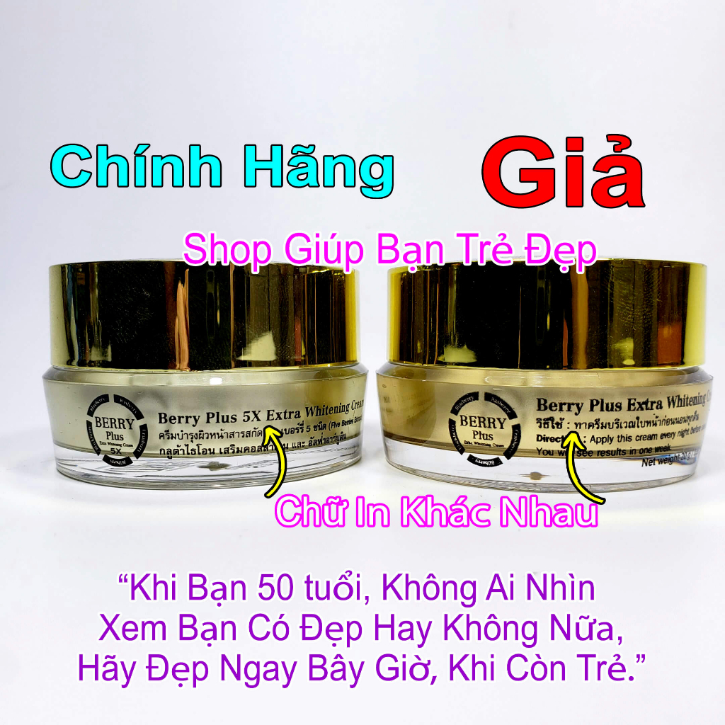 Kem Berry Plus 5x Thái Lan 20gr Chính Hãng - Kem 4K Trái Cây Loại Bỏ Nám Dưỡng Trắng Hiệu Quả