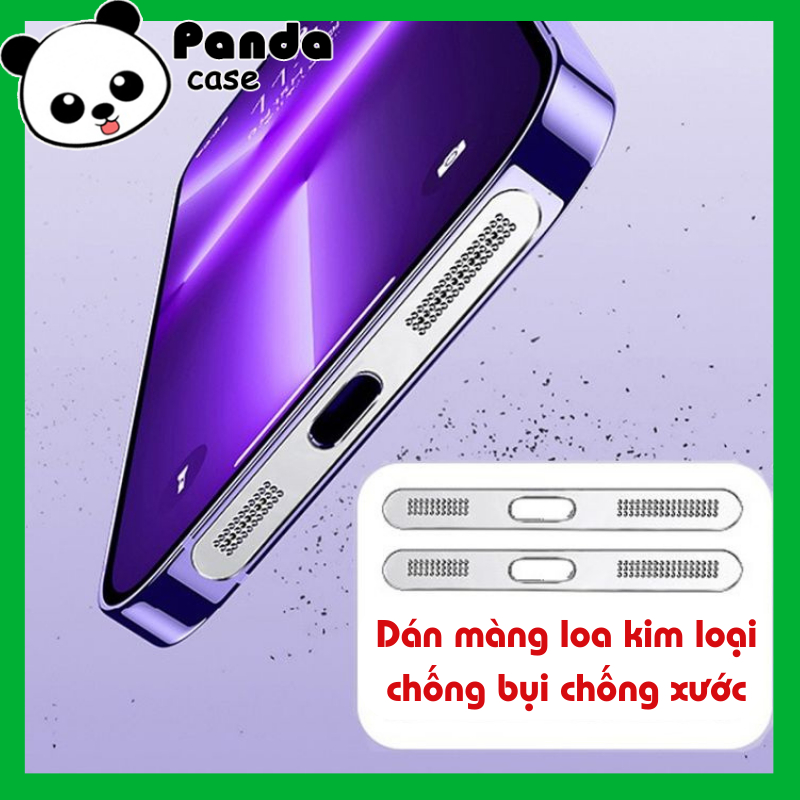 Combo 2 Miếng Dán Màng Loa Kim Loại Chống Bụi, Chống Xước Cho Dòng Iphone 12/13/14/Pro/Max/Plus/Mini - Pandacase