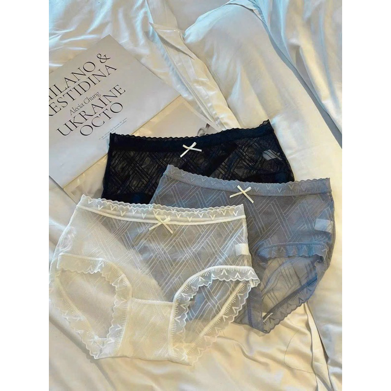 Set 5 Quần Lót nữ lưới sọc ren mềm mại-1919