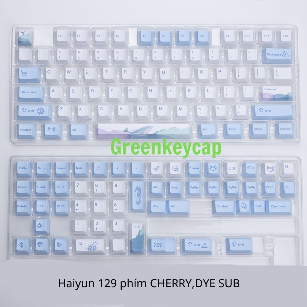 Keycap profile cherry Haiyun, nhựa PBT phù hợp với bàn phím cơ và các layout 61/68/75/84/87/98/104/108