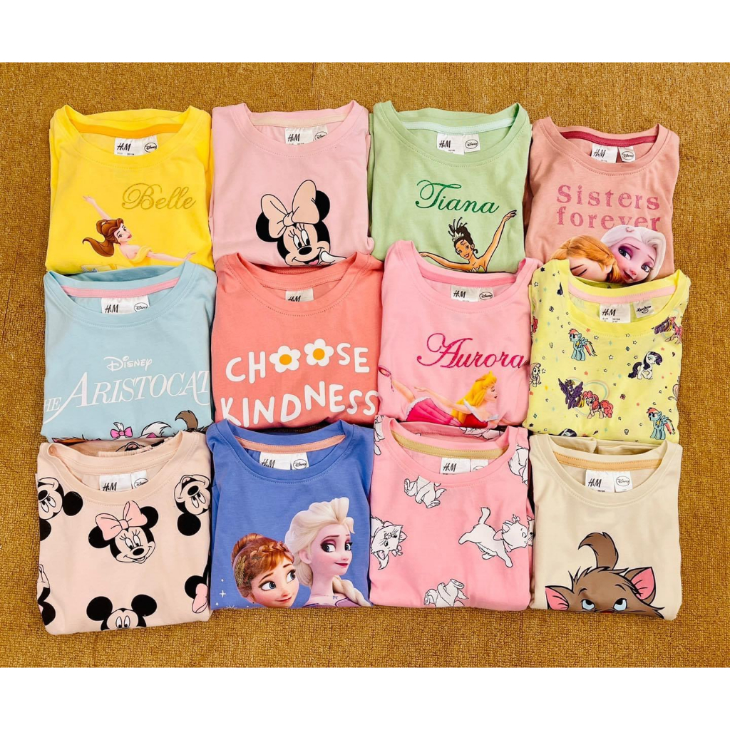 Bộ cotton bé gái HM Disney xuất dư cho bé từ 1-10Y