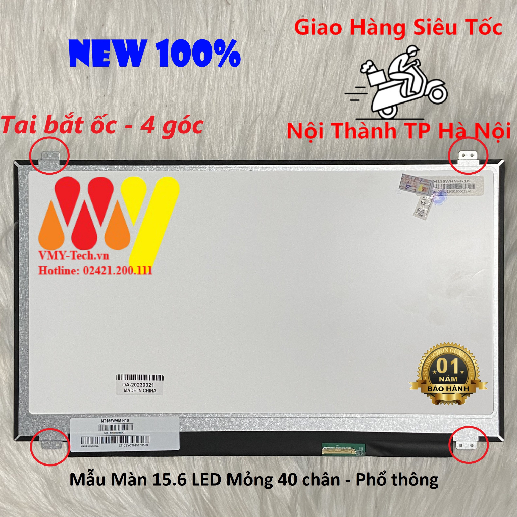 Màn hình laptop 15.6 Led Mỏng SLIM 40 Chân - 40 PIN thay thế cho laptop HP Dell Sony Samsung Acer Asus