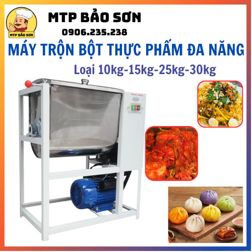 Máy Trộn Bột Thực phẩm đa Năng - Máy trộn Thịt Kim Chi Bánh Tráng Dung Tích 10Kg 15Kg 25Kg 30Kg Bảo Hành 12 Tháng