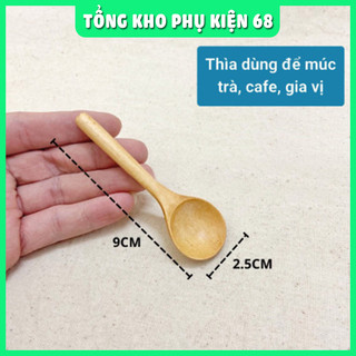 Thìa gỗ múc gia vị - thìa gỗ múc trà, cà phê - decor chụp bàn ăn