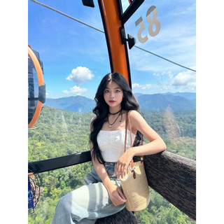 Áo croptop nữ 2 dây basic Zizi, Áo hai dây nữ cao cấp không mút đệm | ZIZI TOP | Secodee