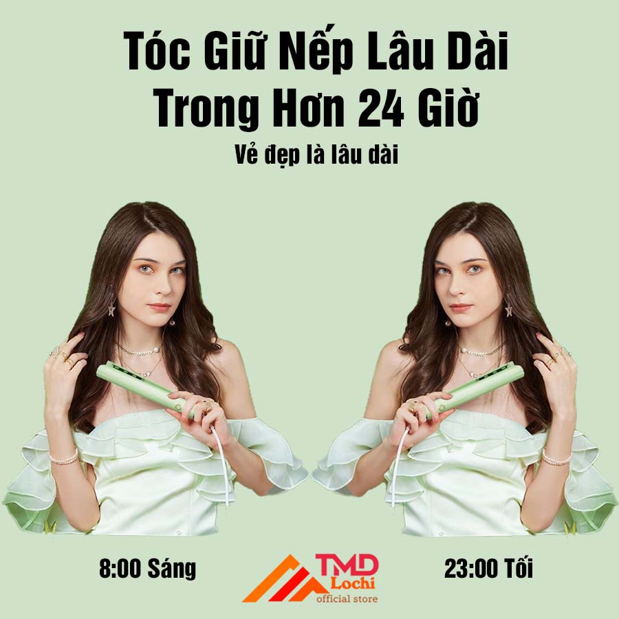 Máy dập phồng chân tóc LOCHI, máy dập xù công nghệ gốm PTC giúp tóc phồng tự nhiên, không làm hỏng tóc
