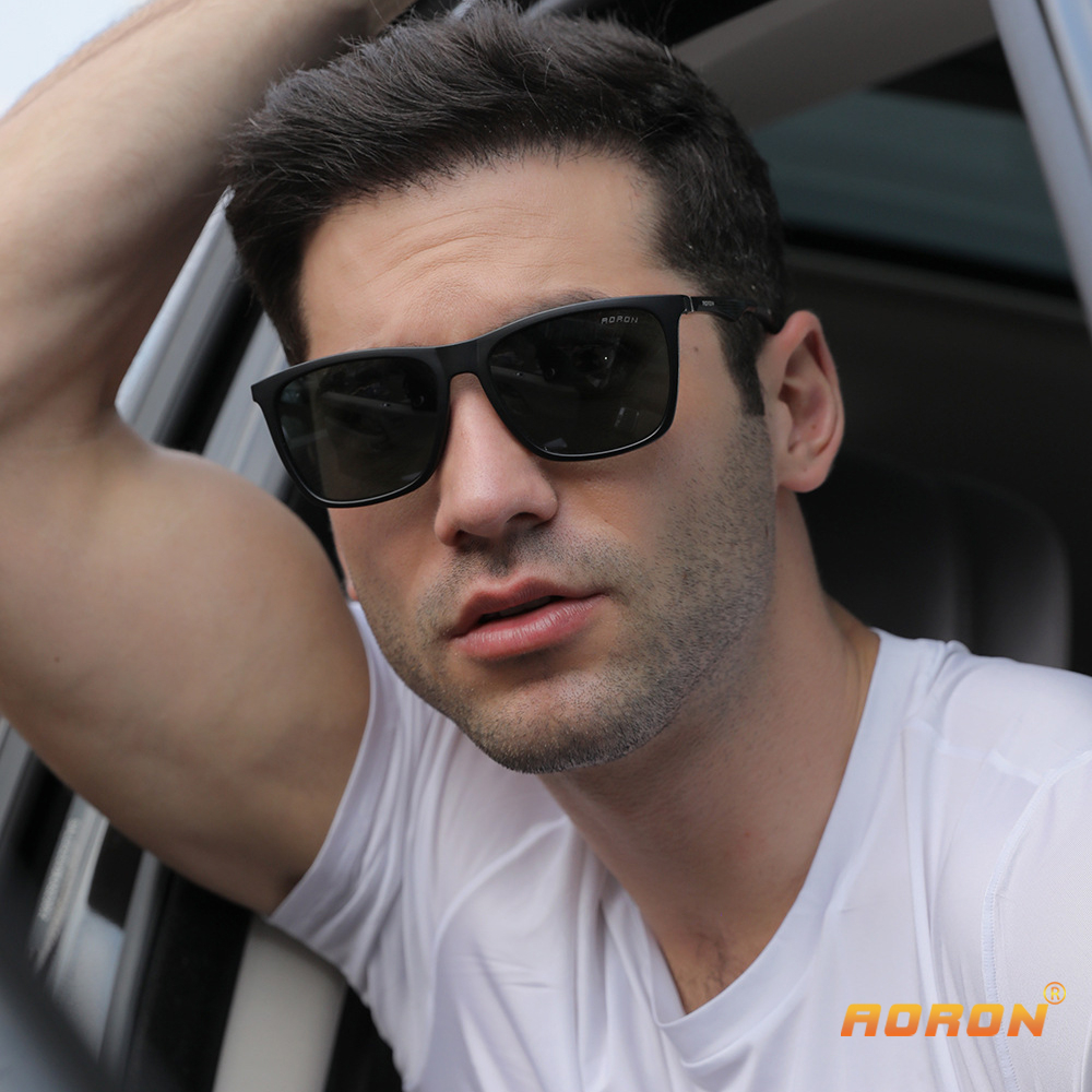 Kính Mát Mắt Vuông Phân Cực AORON Kính Thời Trang Cho Nam Và Nữ Gọng Nhôm-Magie Siêu Bền Cách Điệu Phong Cách Mới AK126