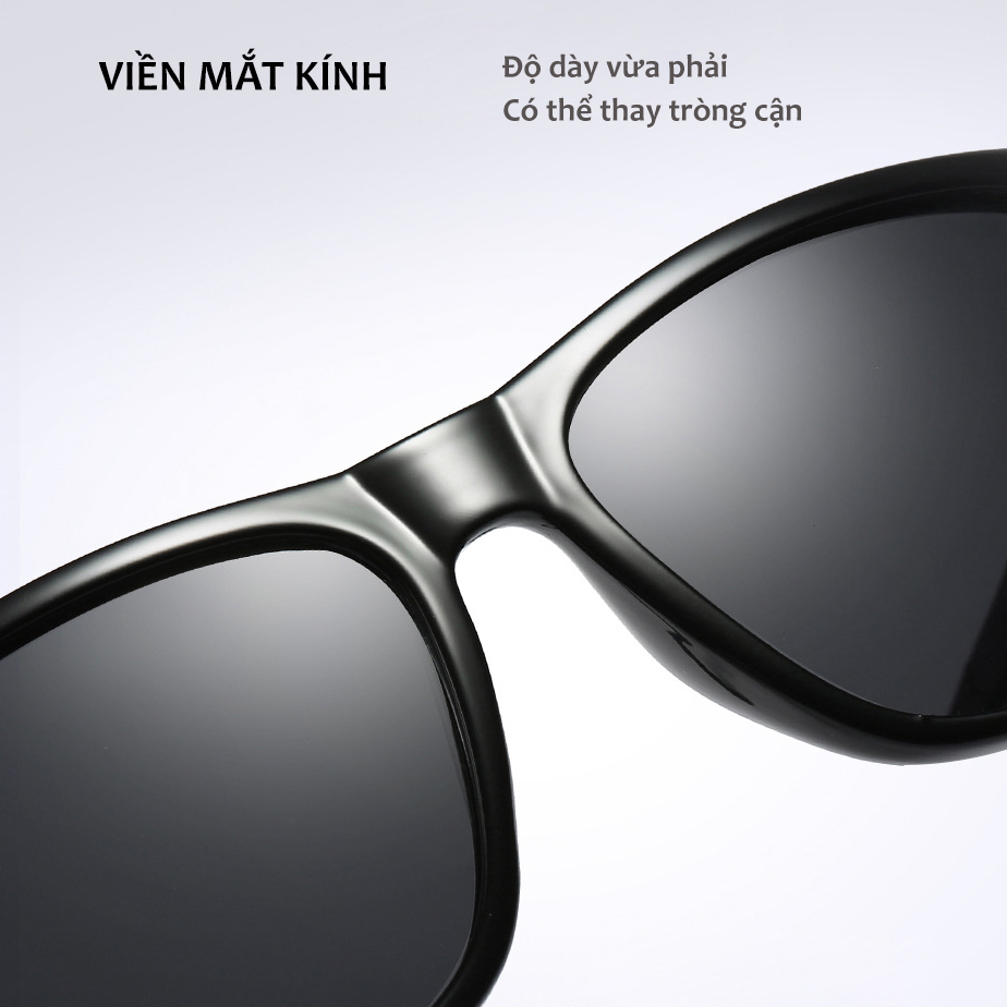 Kính Mát Mắt Vuông Phân Cực AORON Kính Thời Trang Cho Nam Và Nữ Gọng Nhôm-Magie Siêu Bền Cách Điệu Phong Cách Mới AK126