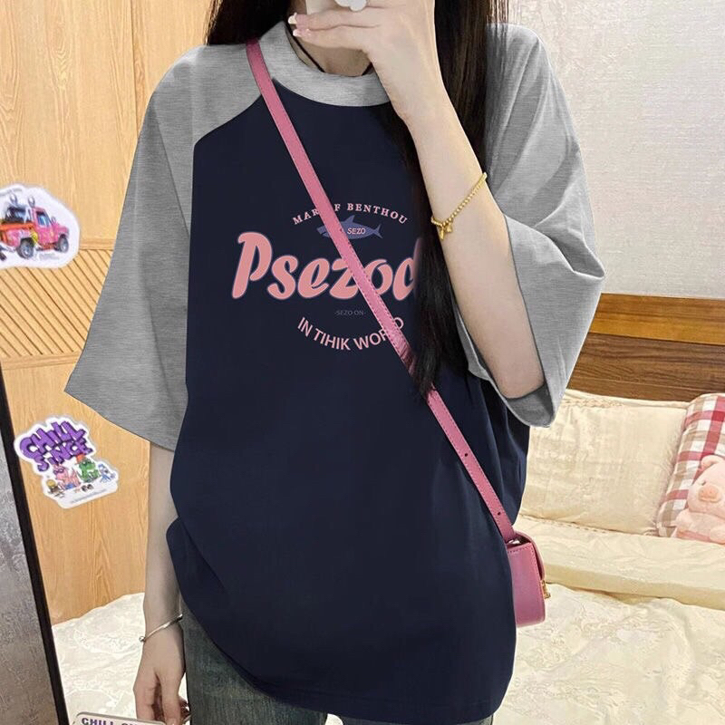 Áo thun Baby Tee Psezodir tay phối chất cotton khô form rộng Unisex