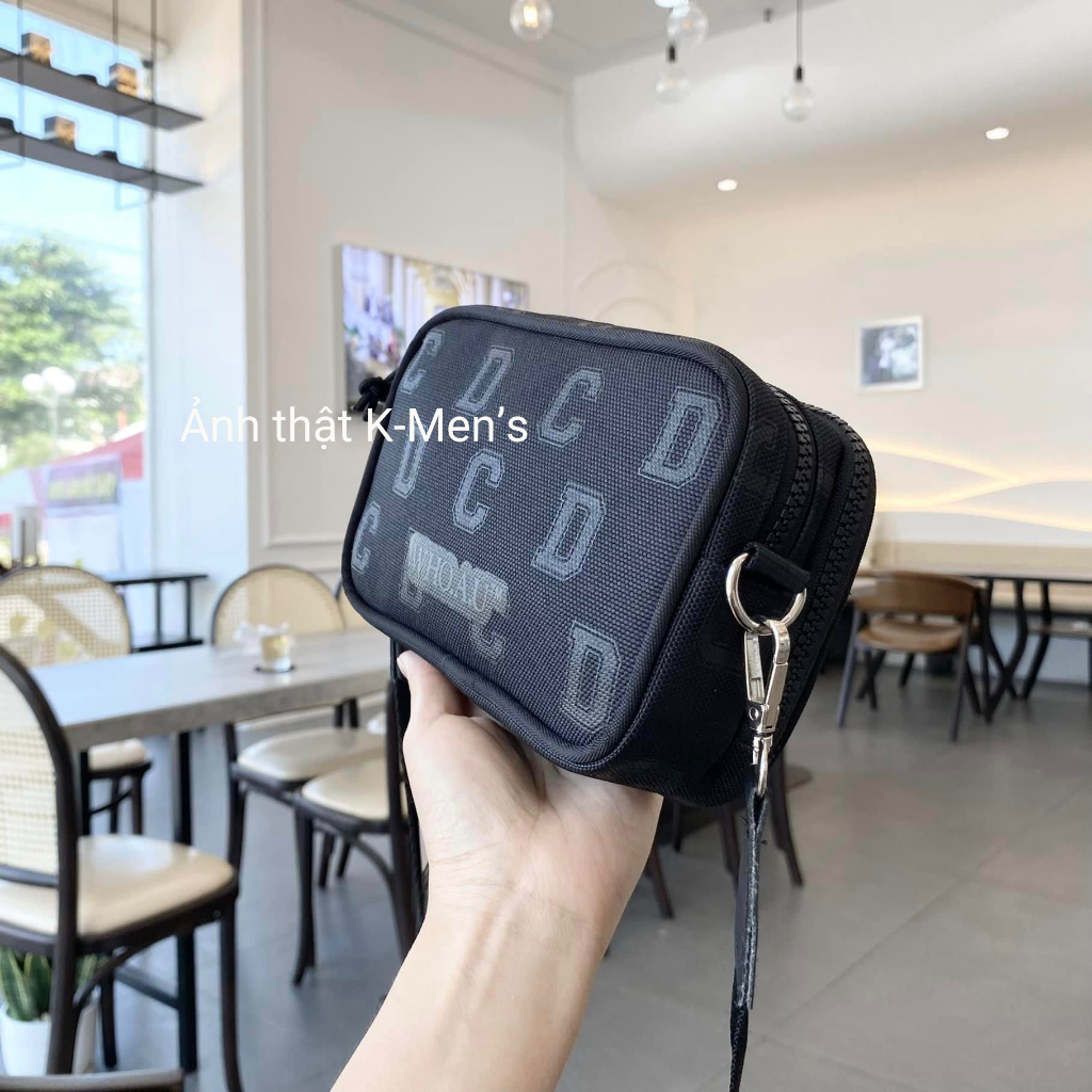 Túi đeo chéo nam nữ Who.au Steve thêu logo chữ C vải canvas mini form ngang 2 ngăn size20