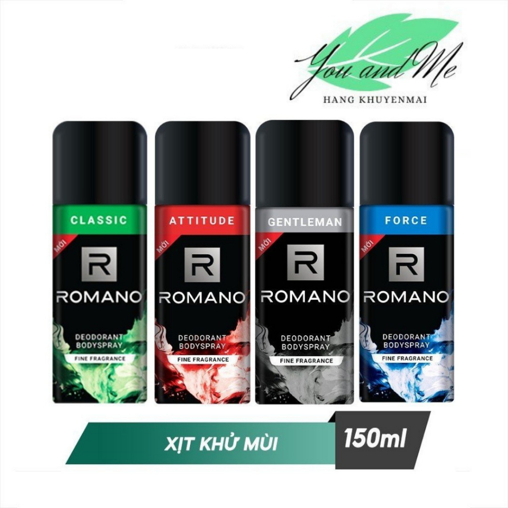 Xịt Khử Mùi Toàn Thân Cho Nam Romano 150ml