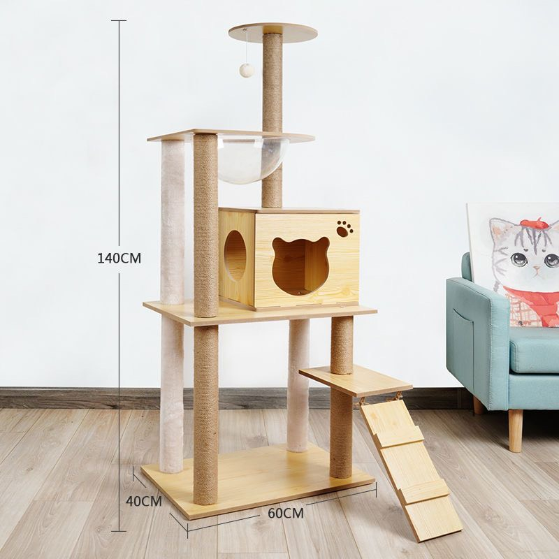 Cattree Nhà Cây Cho Mèo Nhà Gỗ Cho Mèo Cào Móng Loại Cao Cấp