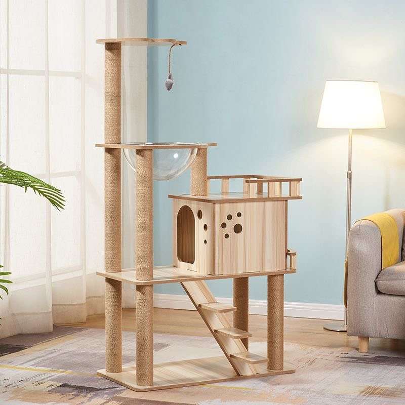 Cattree Nhà Cây Cho Mèo Nhà Gỗ Cho Mèo Cào Móng Loại Cao Cấp