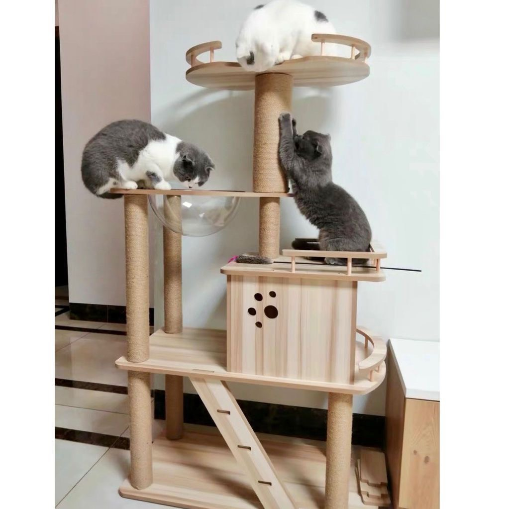 Cattree Nhà Cây Cho Mèo Nhà Gỗ Cho Mèo Cào Móng Loại Cao Cấp