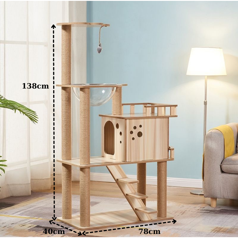 Cattree Nhà Cây Cho Mèo Nhà Gỗ Cho Mèo Cào Móng Loại Cao Cấp