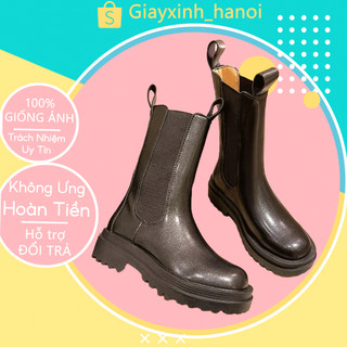 Boot nữ Cổ Cao Dáng Basic Hàng Chuẩn Xịn, Giày Bốt Nữ Cổ Chun Ôm Chân Chất Da Dày Dặn Mịn Đẹp