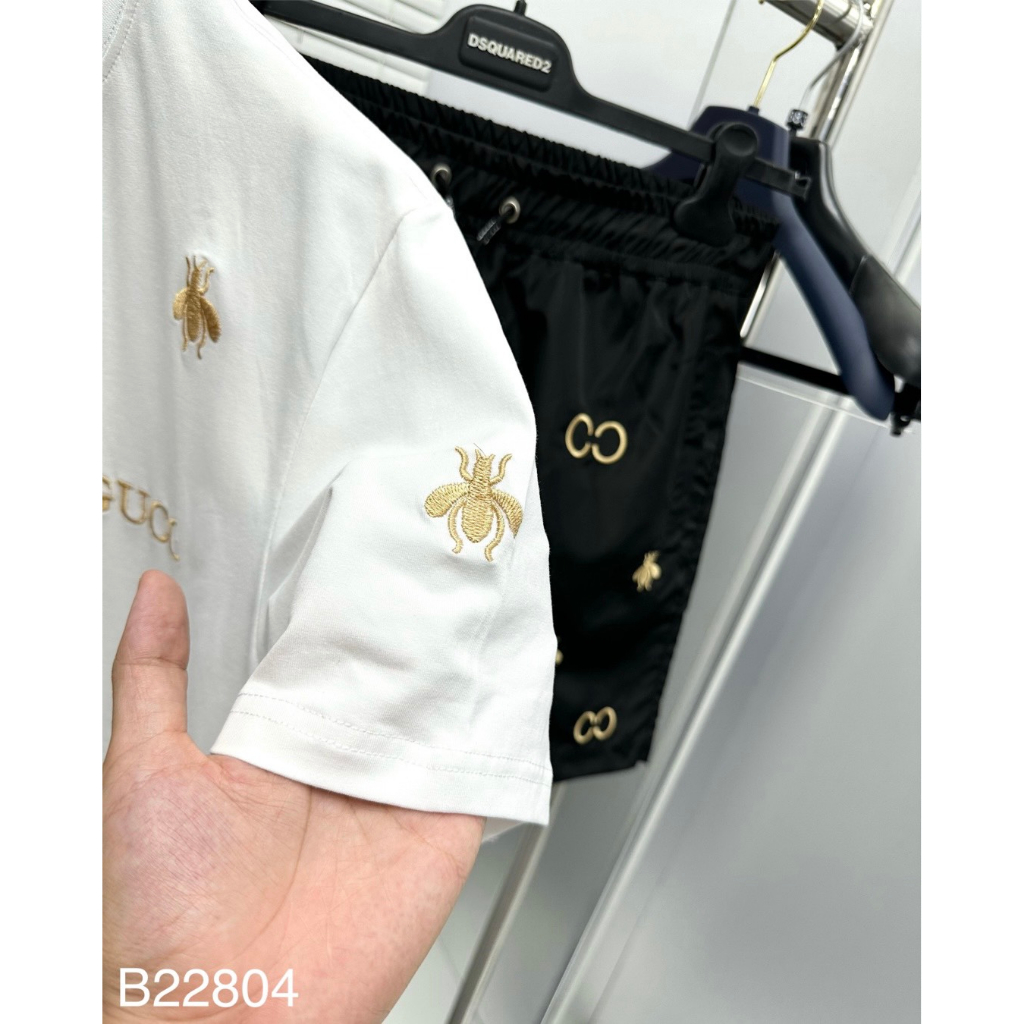 Bộ Hè Nam G.C Thêu Hình Ong Siêu Đẹp - Bộ Cộc Nam G.C Cực Hót 2023