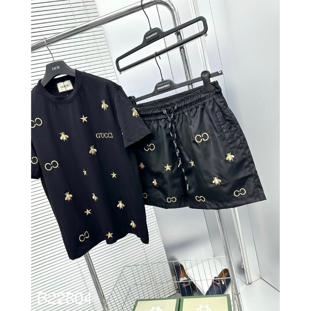 Bộ Hè Nam G.C Thêu Hình Ong Siêu Đẹp - Bộ Cộc Nam G.C Cực Hót 2023