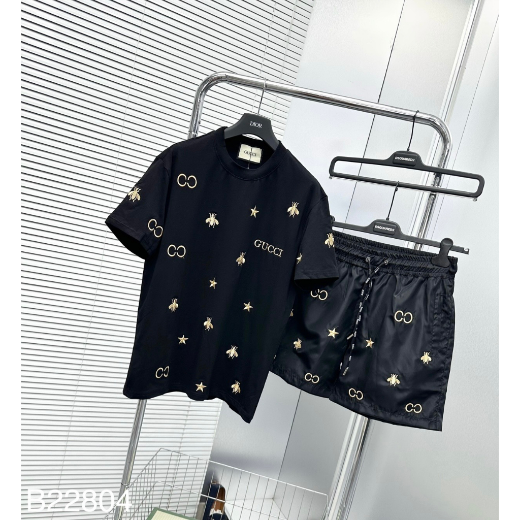 Bộ Hè Nam G.C Thêu Hình Ong Siêu Đẹp - Bộ Cộc Nam G.C Cực Hót 2023