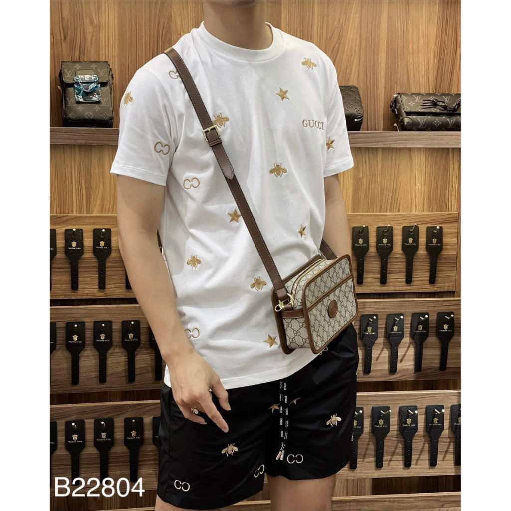 Bộ Hè Nam G.C Thêu Hình Ong Siêu Đẹp - Bộ Cộc Nam G.C Cực Hót 2023