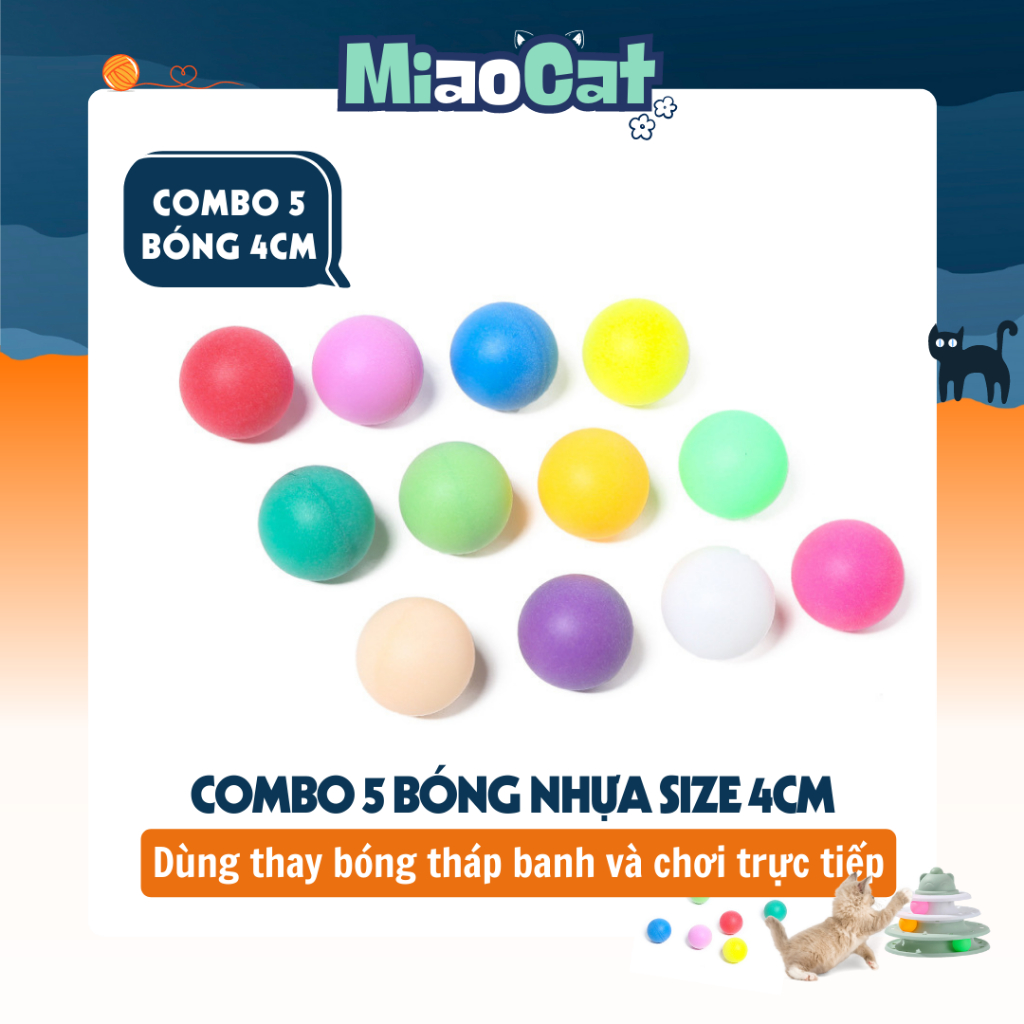 Combo 5 Bóng Đồ Chơi Nhiều Màu 4cm Có Thể Thay Thế Cho Tháp Banh DB340