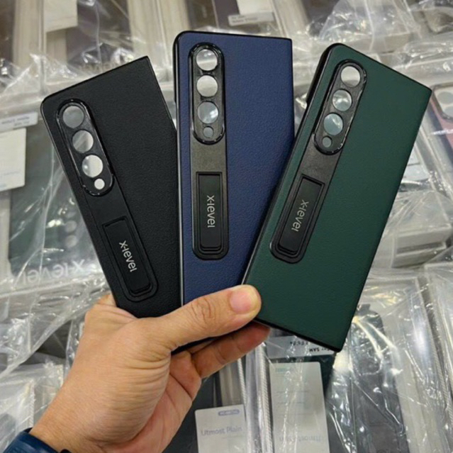 Ốp lưng X-Level da kèm kệ cho Samsung Z Fold 5/ Z Fold 4 5G Utmost Pain siêu đẹp sang trọng