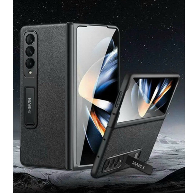 Ốp lưng X-Level da kèm kệ cho Samsung Z Fold 5/ Z Fold 4 5G Utmost Pain siêu đẹp sang trọng