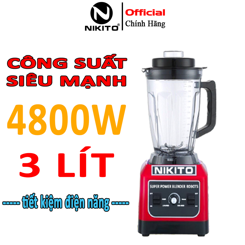 Máy Xay Sinh Tố Công Nghiệp NIKITO, Dùng Xay Trái Cây, Các Loại Hạt, Tôm Cá Thịt Tiện Lợi, Công Suất 4800W ( Nhật Bản )