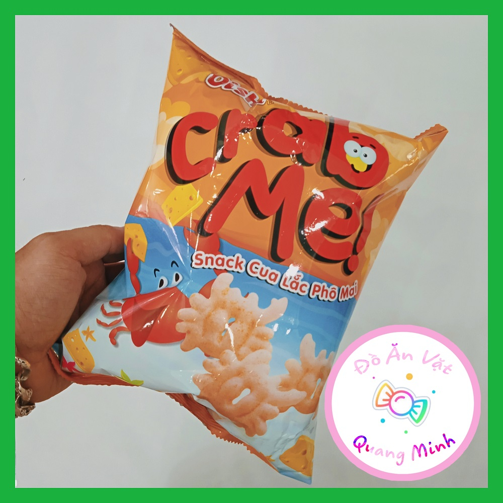 Bim bim Oishi Snack Crab Me cua lắc phô mai gói lớn 32 g giòn sụn thơm ngon, đồ ăn vặt hot nhất