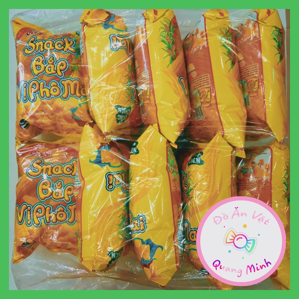 Bán sỉ bịch Bim bim Oishi Snack Bắp ngọt vị phô mai gói lớn 34 g/10 gói giòn sụn thơm ngon, đồ ăn vặt hot nhất