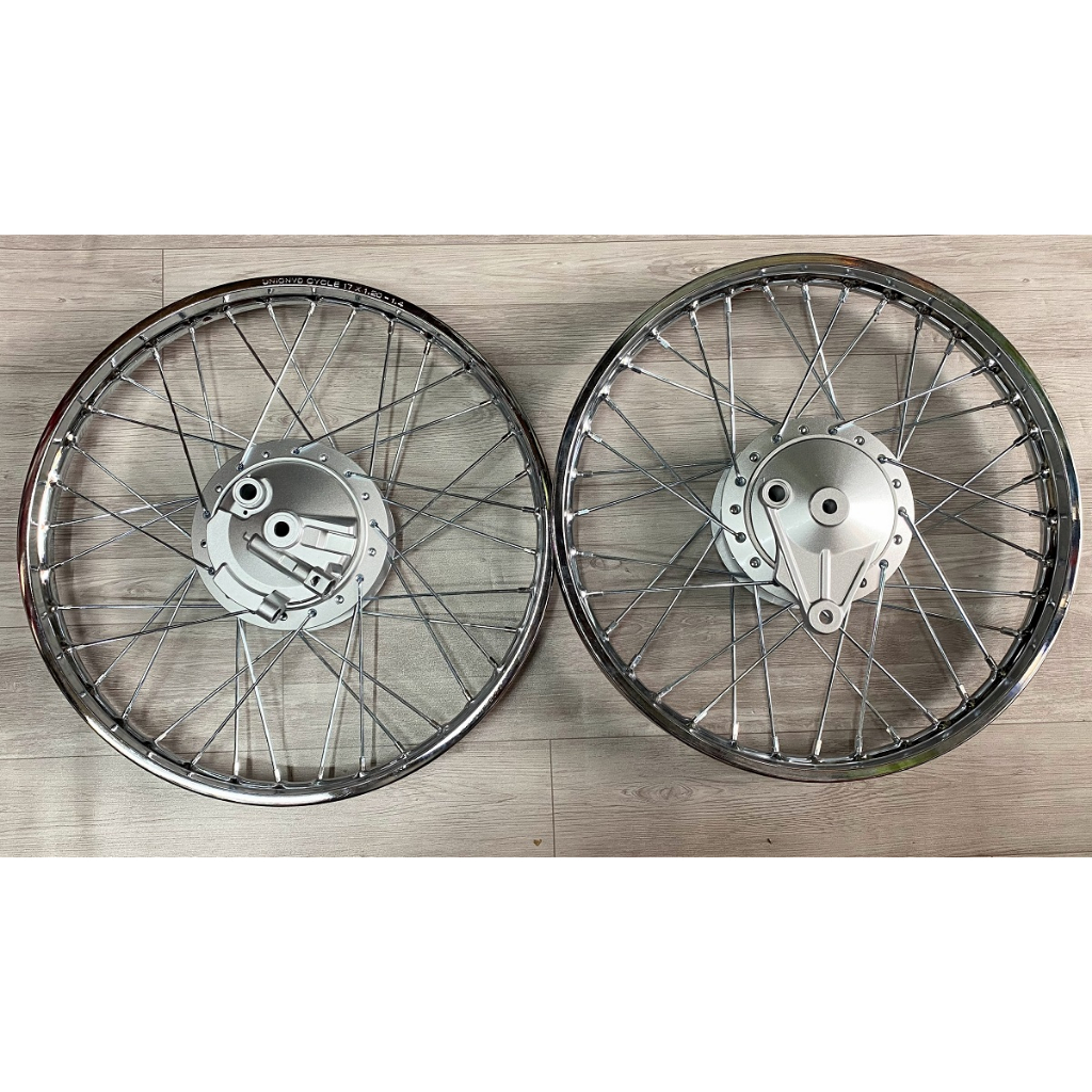 Cặp bánh căm vành  sắt hiệu UNIONVD dùng cho Wave / Future 125 thắng đĩa hoặc đùm bản 1.2 và 1.4