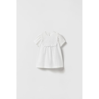 Áo thun thêu trắng bé gái Zara auth