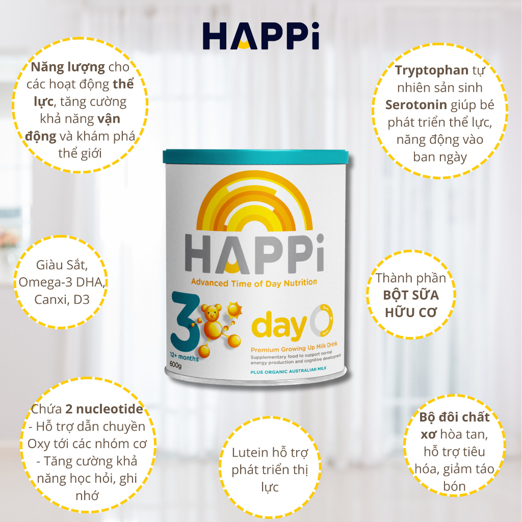Sữa HAPPi DAY & NIGHT Úc 600g - Bimart
