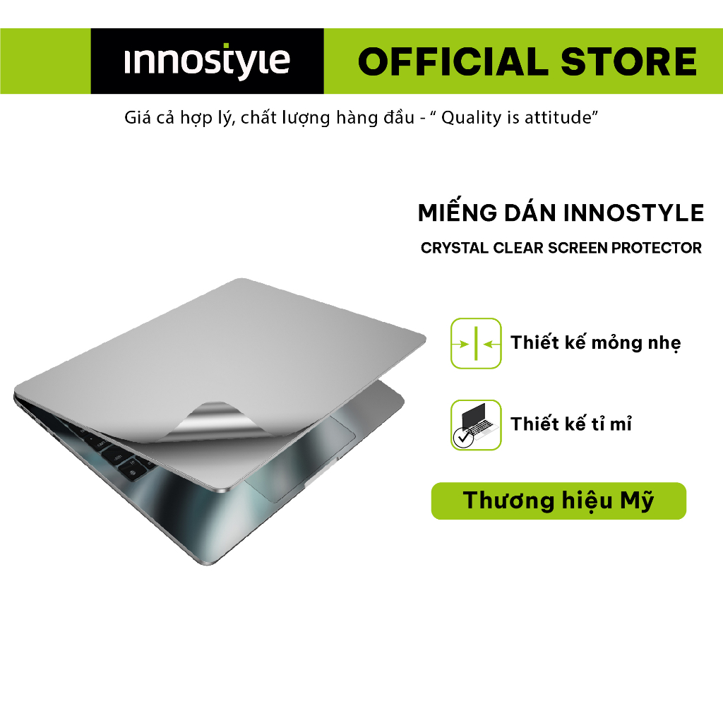 Miếng dán Innostyle 3M (USA) Diamond Guard 6in1 Skin Set cho Macbook Air 15"- Thiết kế tỉ mỉ