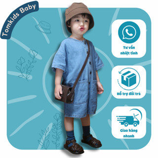  Jum Bò Cho Bé Bộ Đồ Liền Thân TOMKIDS Jum Jean Áo Liền Quần Cho Bé Phong Cách Hàn Quốc Cao Cấp Thoáng Mát 