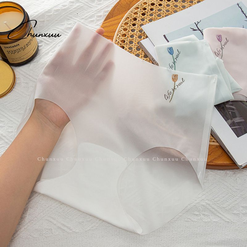 Quần lót nữ cạp cao không viền không đường may CHUNXUU vải su lụa băng hình bông hoa nhẹ nhàng nữ tính - QC151