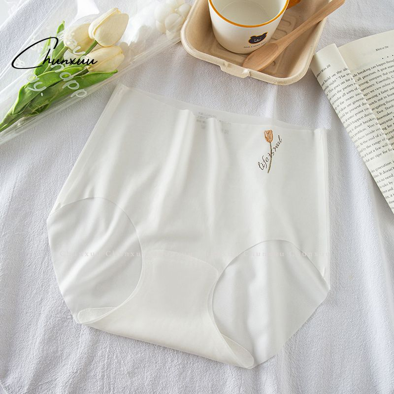 Quần lót nữ cạp cao không viền không đường may CHUNXUU vải su lụa băng hình bông hoa nhẹ nhàng nữ tính - QC151