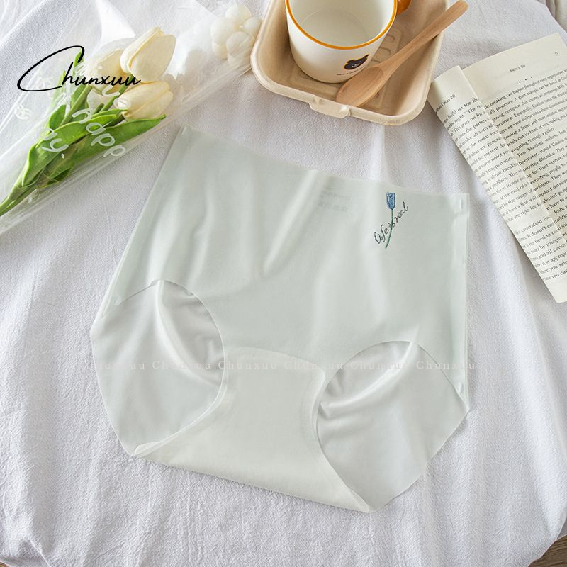 Quần lót nữ cạp cao không viền không đường may CHUNXUU vải su lụa băng hình bông hoa nhẹ nhàng nữ tính - QC151