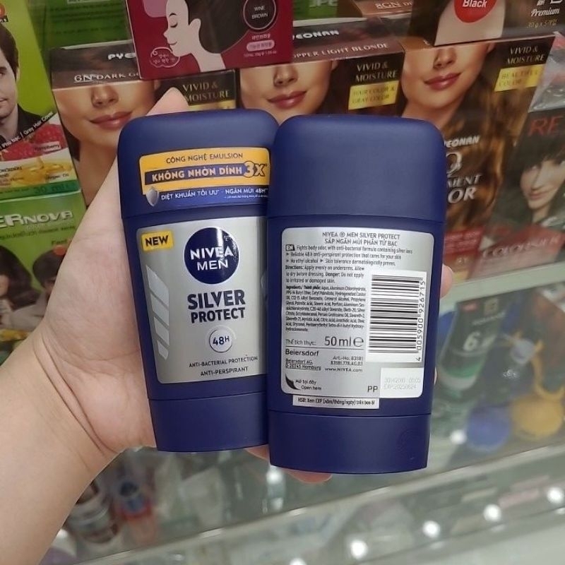 Sáp Ngăn Mùi Nam Nivea Men Phân Tử Bạc 50ml