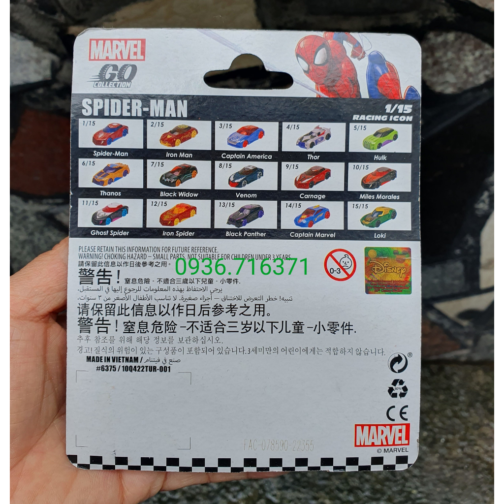Xe mô hình tĩnh Marvel - Spider man