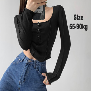 Áo thun - áo nút bấm croptop bigsize 45-95kg - Kim Fashion Bigsize