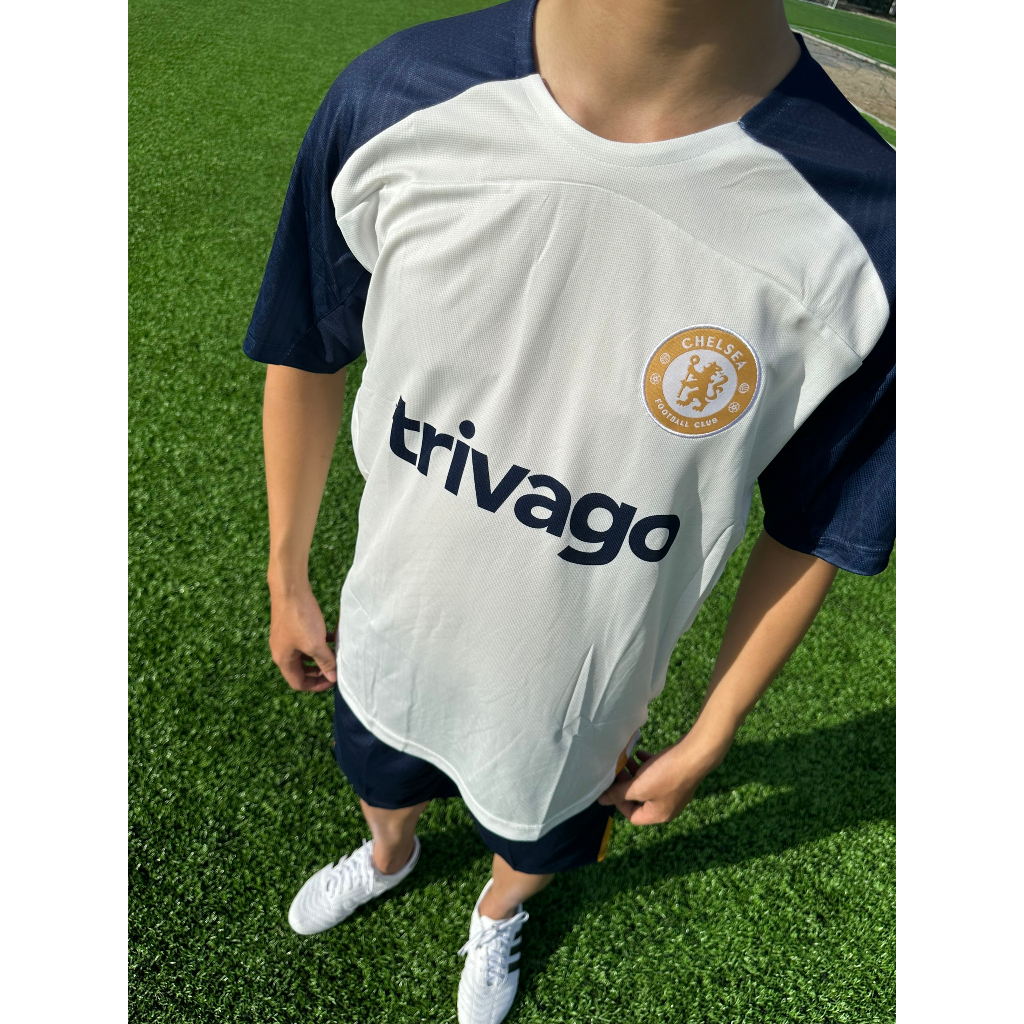 Áo CLB Chelsea Trivago 2024 Mới Nhất Chất Polyester Siêu Đẹp,Không Nhàu,Bộ Đồ Thể Thao Đẹp Nhất
