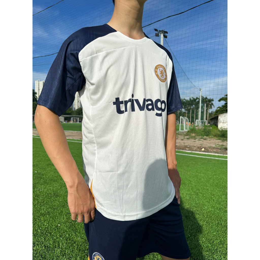 Áo CLB Chelsea Trivago 2024 Mới Nhất Chất Polyester Siêu Đẹp,Không Nhàu,Bộ Đồ Thể Thao Đẹp Nhất