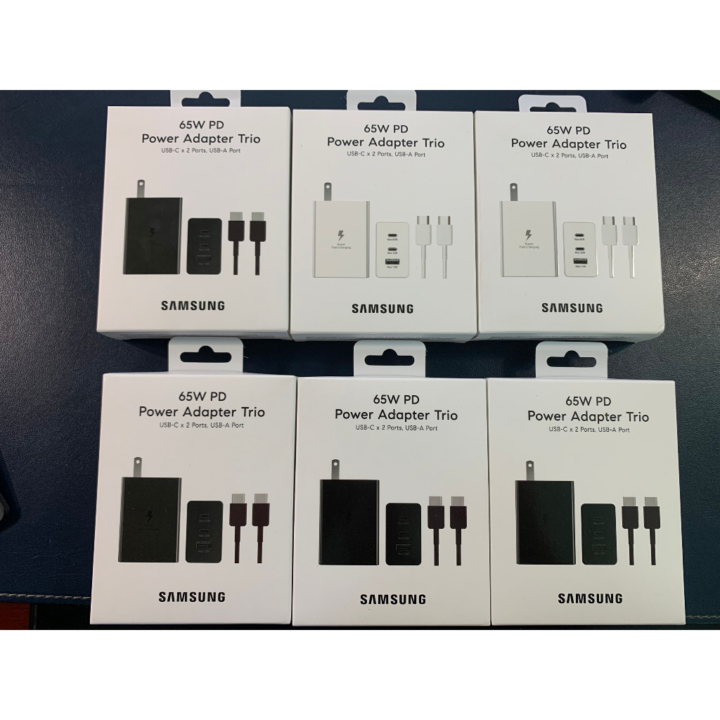 Củ Sạc Samsung - 65W PD 3 trong 1 USB-C x2, USB-A x1 Made in VietNam Chính hãng