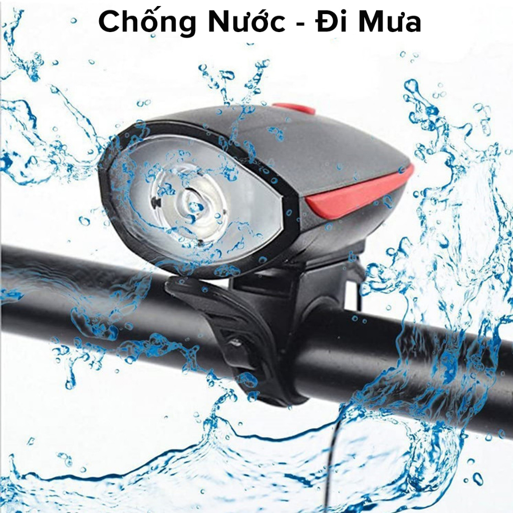 Đèn Còi Xe Đạp Thể Thao Siêu Sáng Kèm Pin Sạc USB LED T6 Chống Nước – Đèn Còi 140db 3 Chế Độ Sáng Chính hãng Amalife