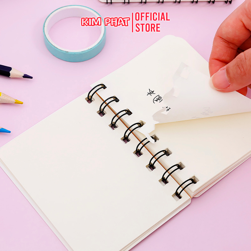 Sổ Lò Xo A7 160 Trang, Sổ Ghi Chú Hoạt Hình Dễ Thương, Không Kẻ Dòng GSHS