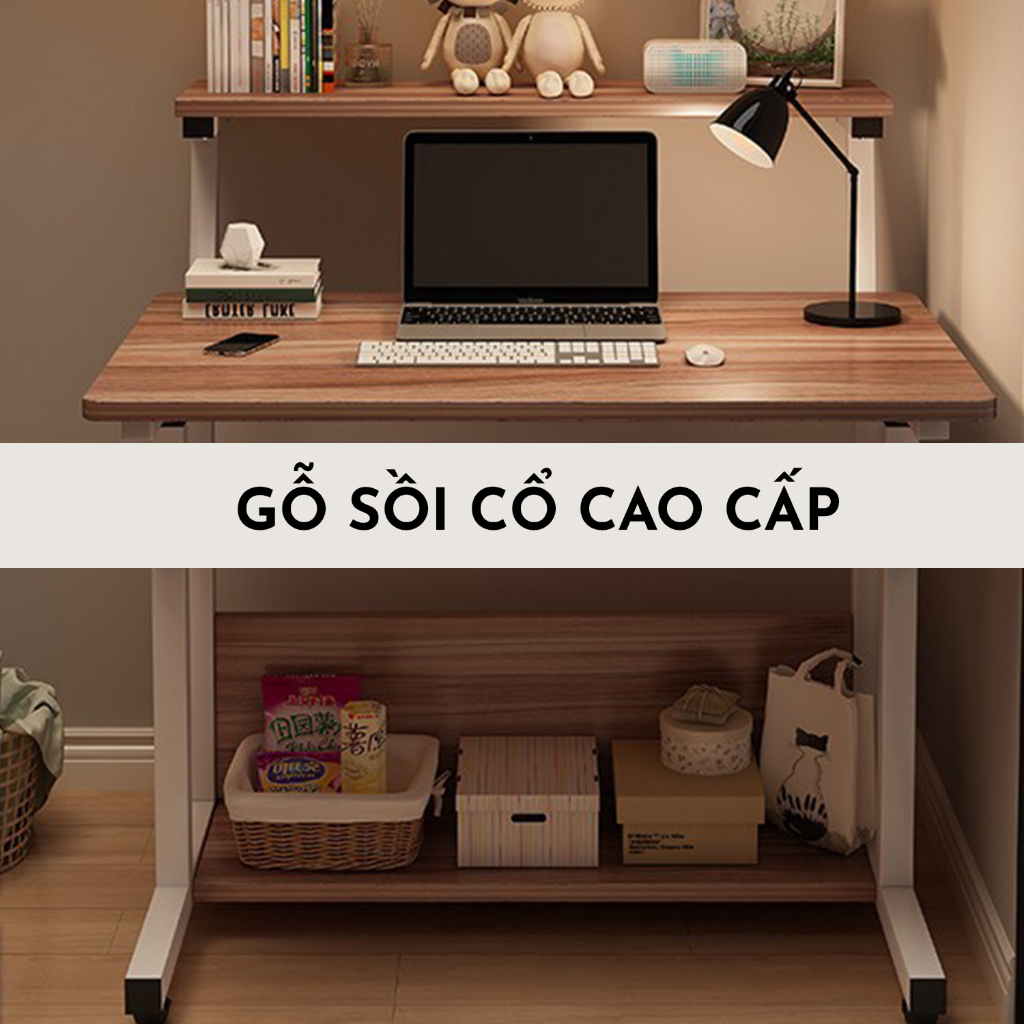 Bàn Học Bàn Làm Việc Thông Minh Đa Năg Nâng Hạ Chiều Cao Dễ Dàng Kèm Bánh Xe Chống Xước Sàn Siêu Bền Tiện Lợi | BigBuy360 - bigbuy360.vn