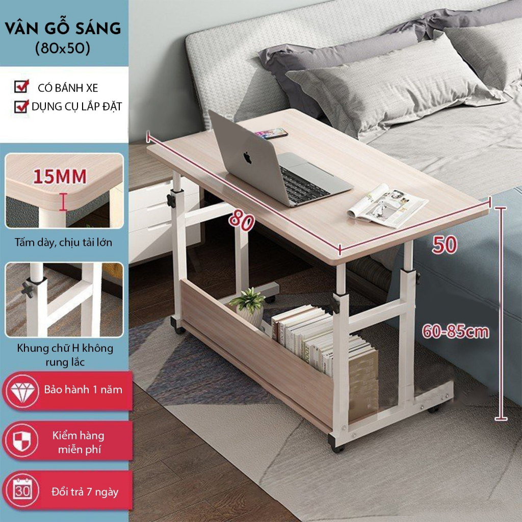 Bàn Học Bàn Làm Việc Thông Minh Đa Năg Nâng Hạ Chiều Cao Dễ Dàng Kèm Bánh Xe Chống Xước Sàn Siêu Bền Tiện Lợi | BigBuy360 - bigbuy360.vn